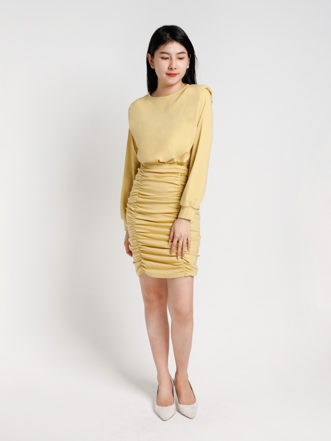 Long Sleeve Drawstring Dress 20650