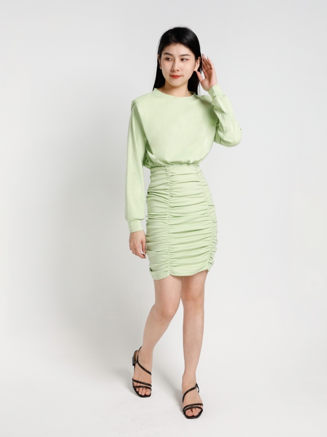 Long Sleeve Drawstring Dress 20650
