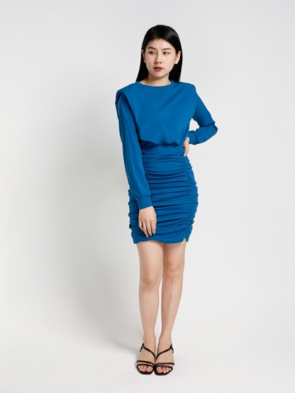Long Sleeve Drawstring Dress 20650
