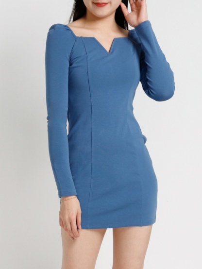 Sweetheart Neckline Long Sleeve Dress 20683