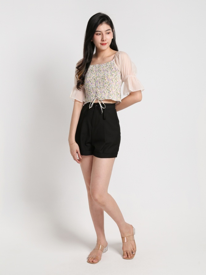 Floral Off Shoulder Chiffon Top 20256
