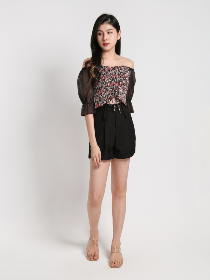 Floral Off Shoulder Chiffon Top 20256