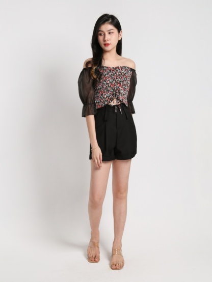 Floral Off Shoulder Chiffon Top 20256