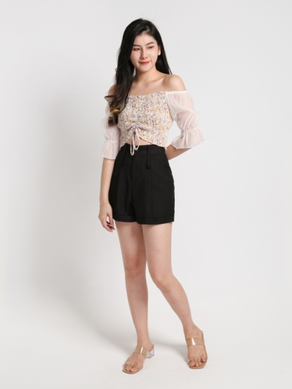 Floral Off Shoulder Chiffon Top 20256