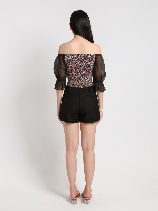 Floral Off Shoulder Chiffon Top 20256