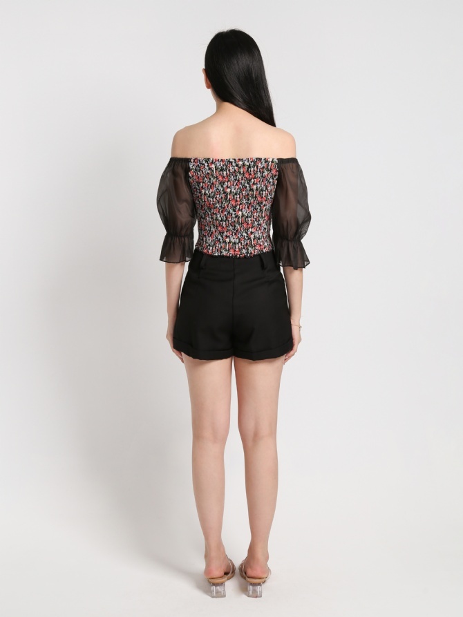 Floral Off Shoulder Chiffon Top 20256