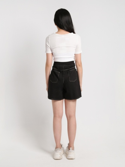 High Waist With Breasted Button Short Pants 20048