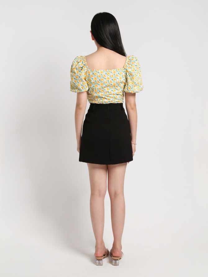 Floral Puff Sleeve Top 19586
