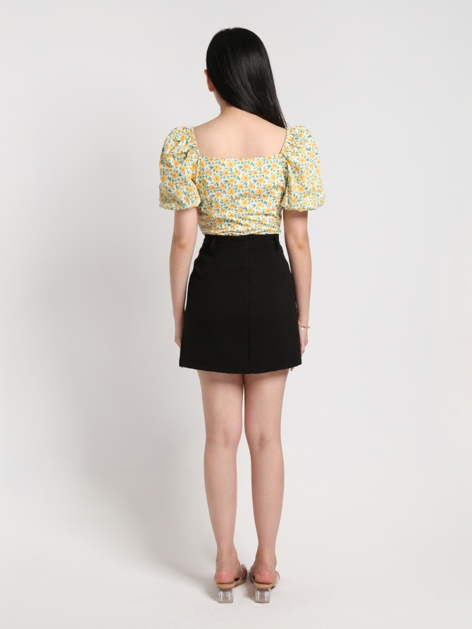 Floral Puff Sleeve Top 19586