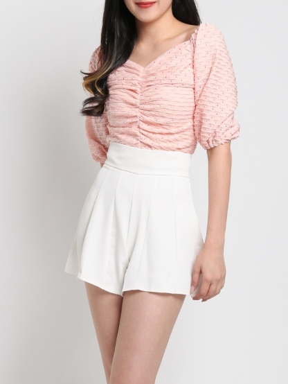 High Waist Wide Leg Short Pants 22533