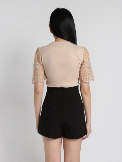 High Waist Two Side Button Short Pants 18341