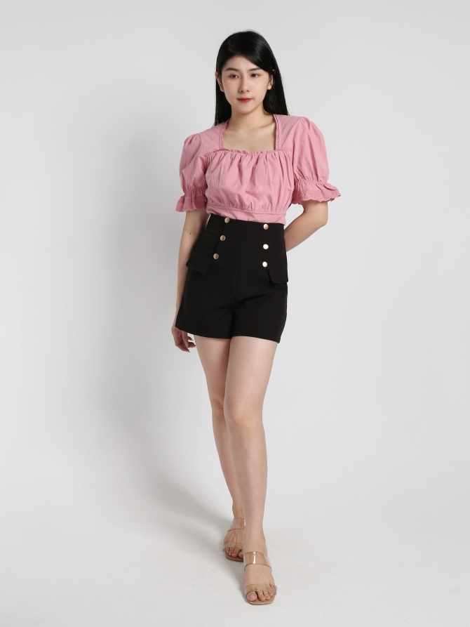 Pleated Square Neck Top 18350