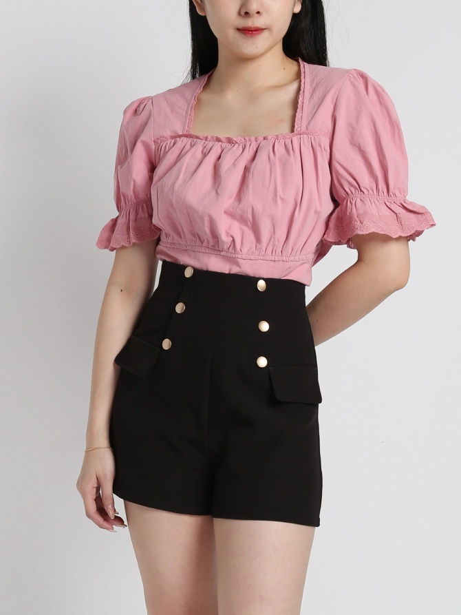 Pleated Square Neck Top 18350