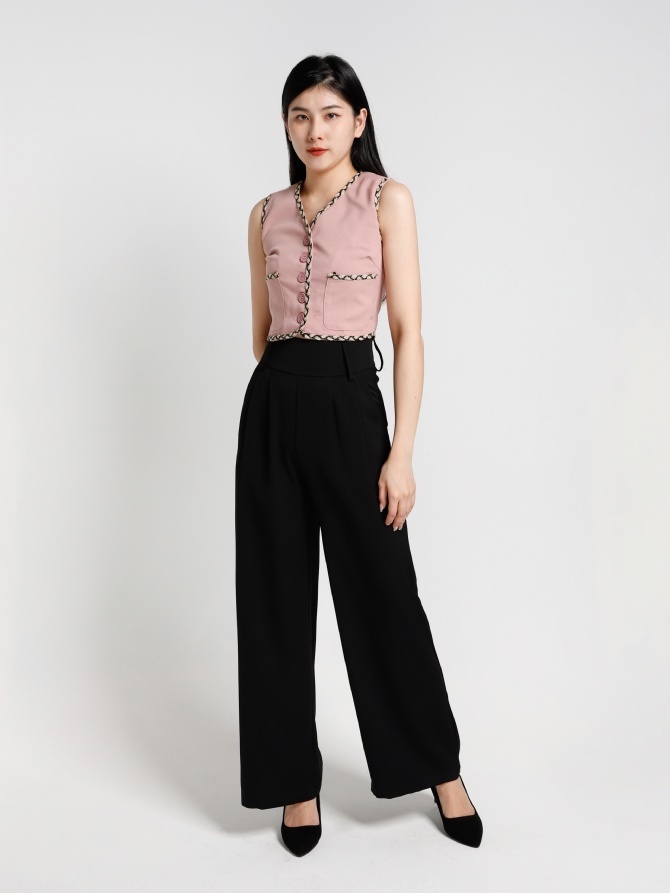 Sleeveless Front Button Top 25950