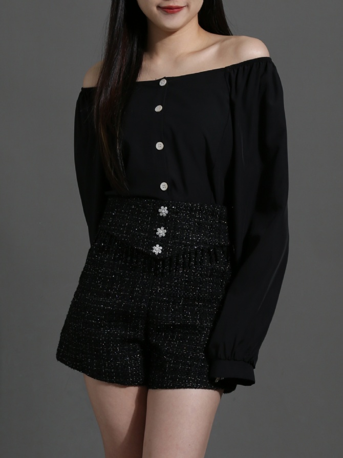 High Waist Tassel Side Pocket Short pants 26134