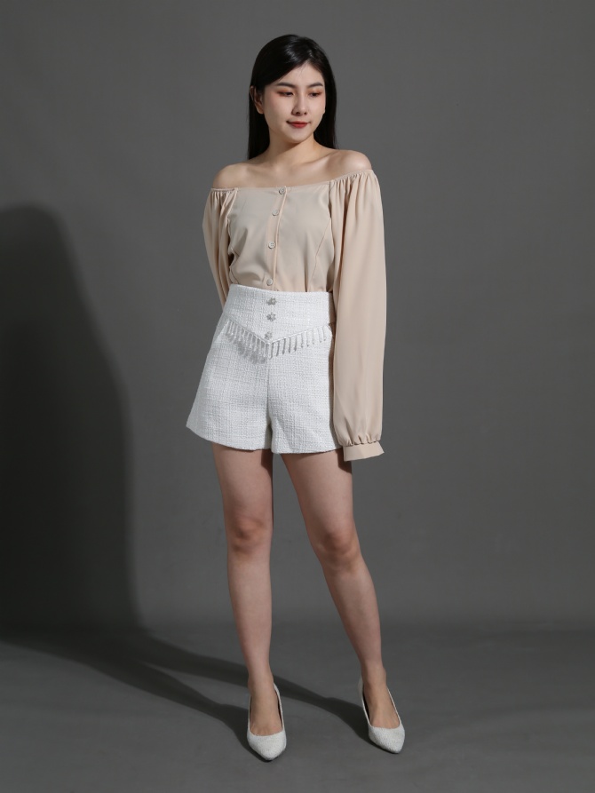 High Waist Tassel Side Pocket Short pants 26134