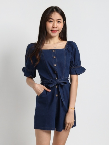 Denim With Belt Jumpsuit 18821