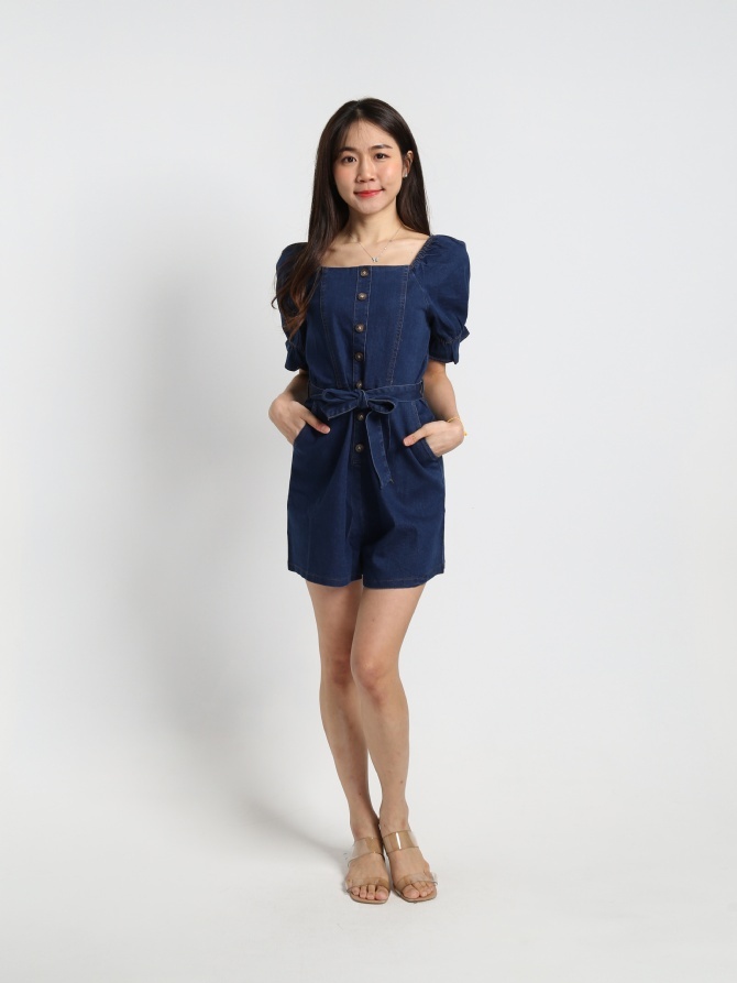 Denim With Belt Jumpsuit 18821