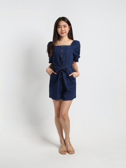 Denim With Belt Jumpsuit 18821