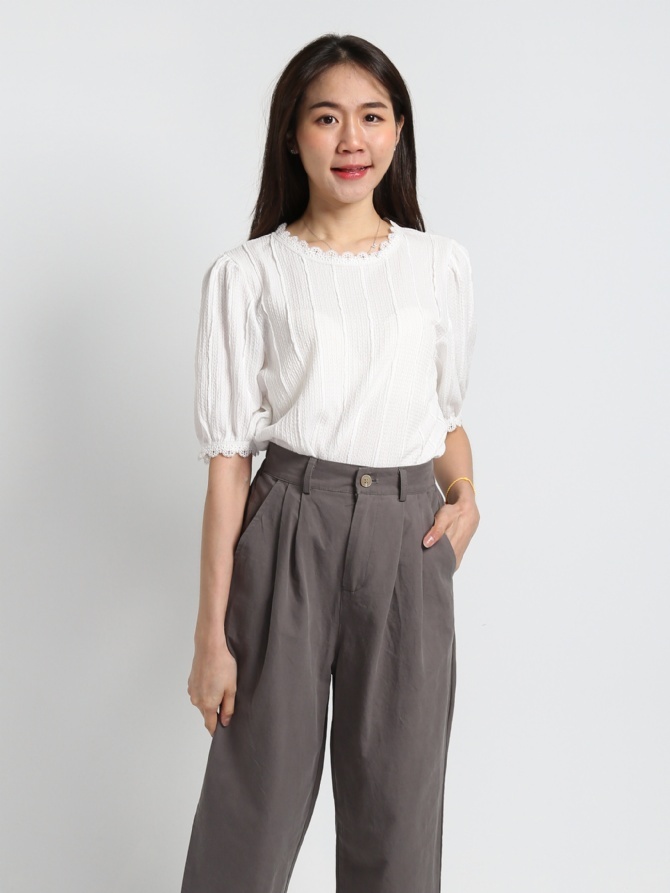 High Waist Wide Leg Long Pants 19033