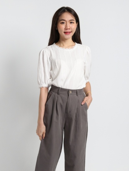 High Waist Wide Leg Long Pants 19033