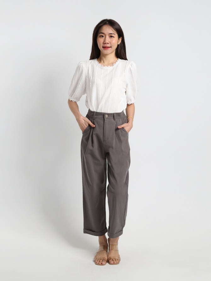 High Waist Wide Leg Long Pants 19033