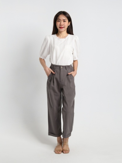 High Waist Wide Leg Long Pants 19033