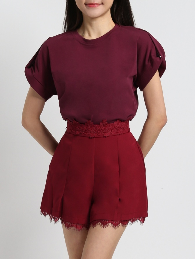 High Waist Lace Short Pants 19308