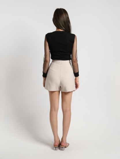 High Waist Front Decorative Skirt With Split Skirt 20441