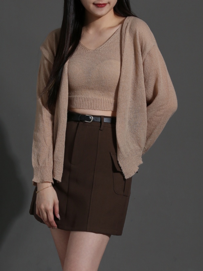 Knitted Two Piece Top Set 24334