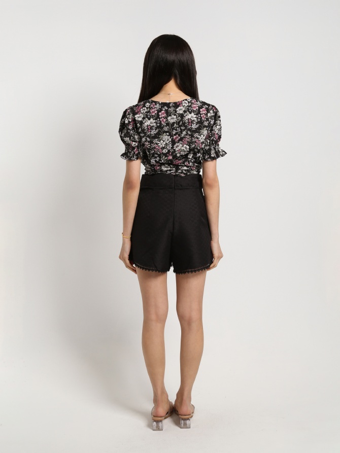 Floral Sweetheart Neckline Top 19671