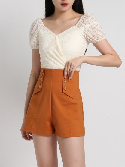 Off Shoulder Floral Pattern Puff Sleeve Top 18079