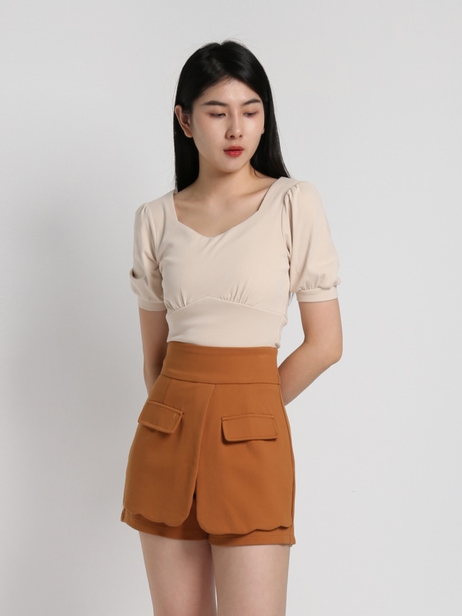 High Waist Layered Short Pants 18187