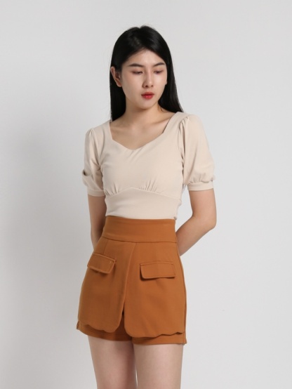High Waist Layered Short Pants 18187
