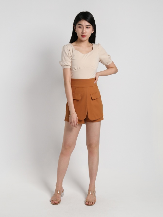 High Waist Layered Short Pants 18187