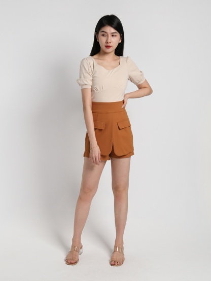 High Waist Layered Short Pants 18187