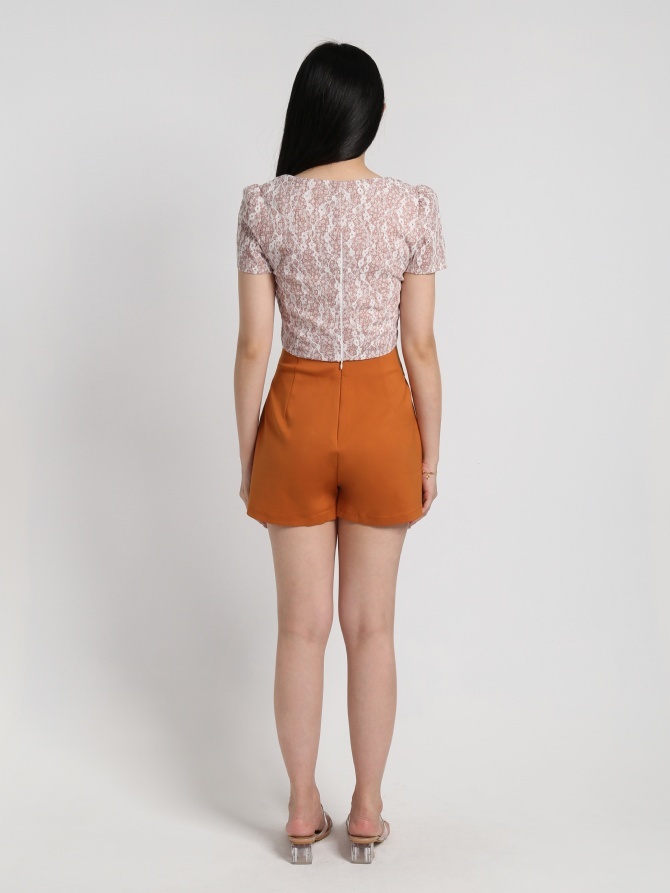 High Waist Fake Button Short Pants 18284