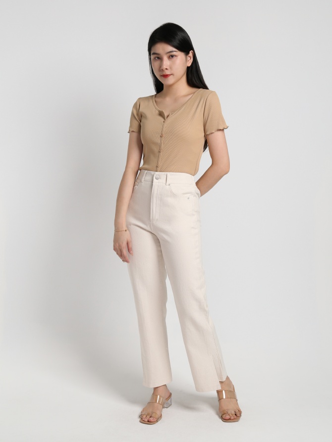 Plain Front Pocket Long Pant 17893