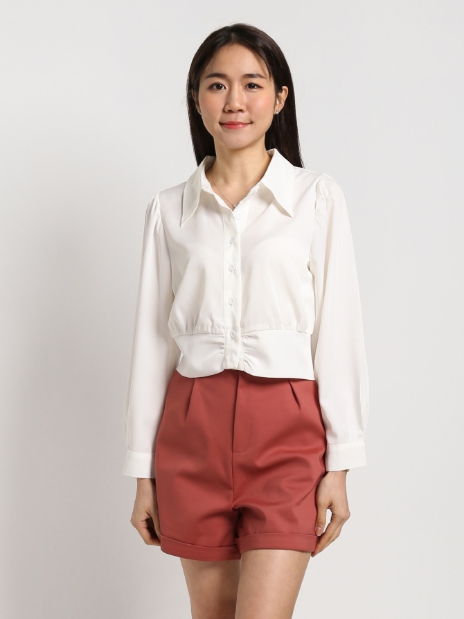 Collar Long Sleeve Top 15679