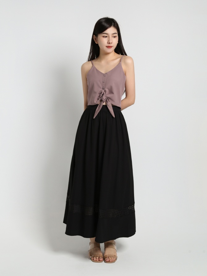 Front Button Tie Up With Strap Crop Top 20183