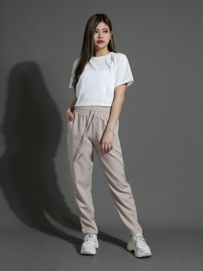 Waist Stretchable Side Pocket Long Pants 26278