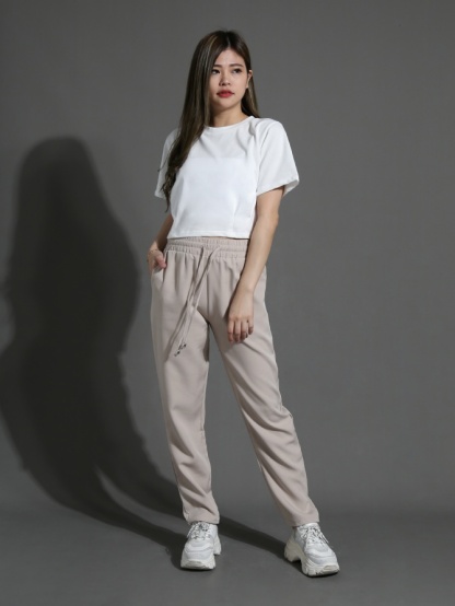 Waist Stretchable Side Pocket Long Pants 26278