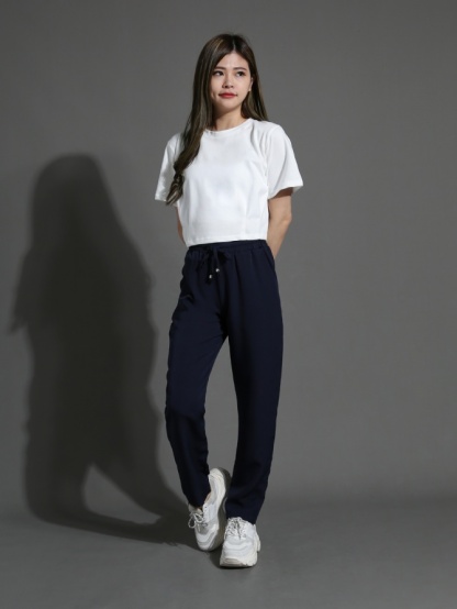 Waist Stretchable Side Pocket Long Pants 26278