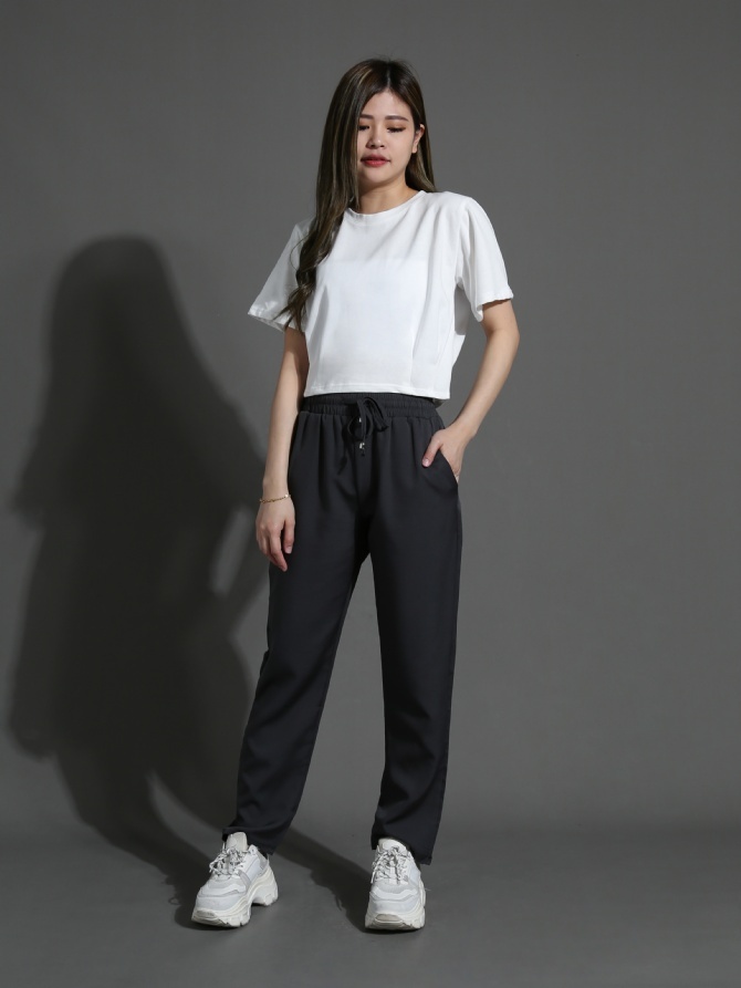 Waist Stretchable Side Pocket Long Pants 26278