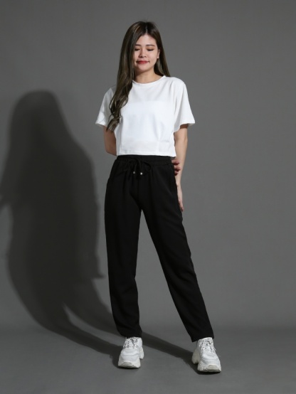 Waist Stretchable Side Pocket Long Pants 26278
