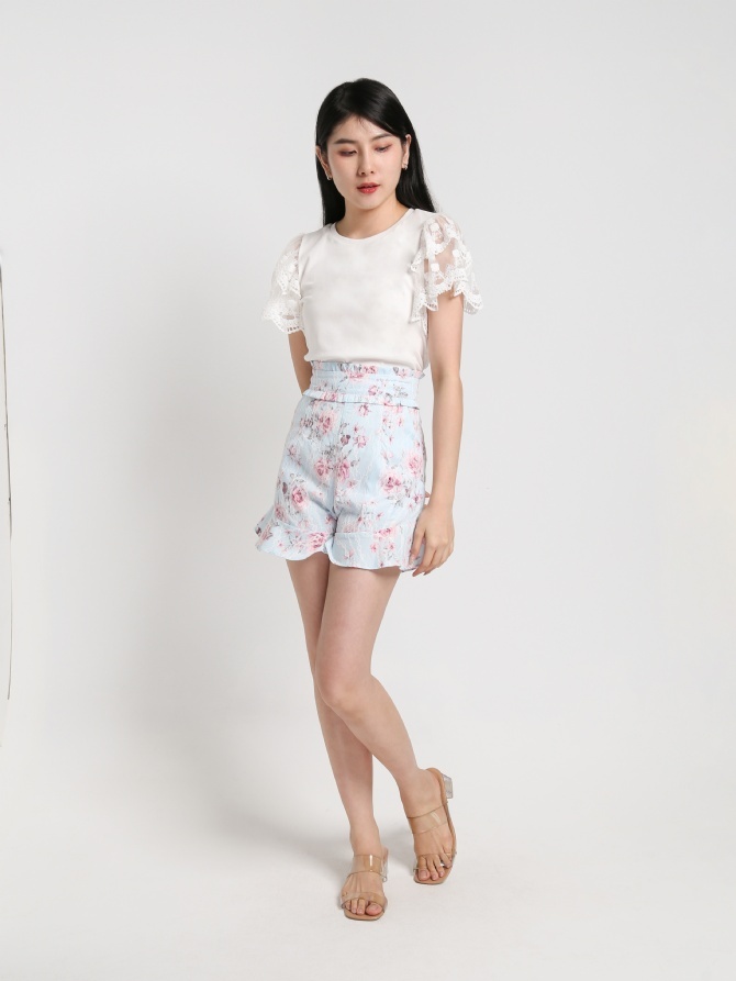 Plain Layer Lace Sleeve Top 17953