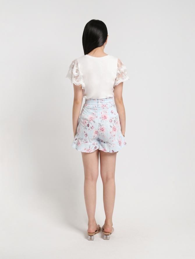 Plain Layer Lace Sleeve Top 17953