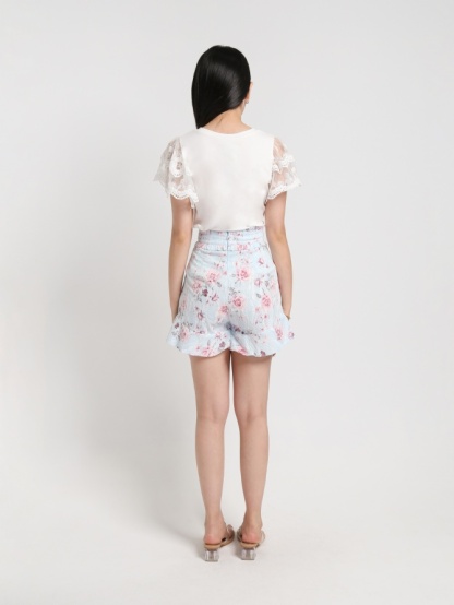 Plain Layer Lace Sleeve Top 17953