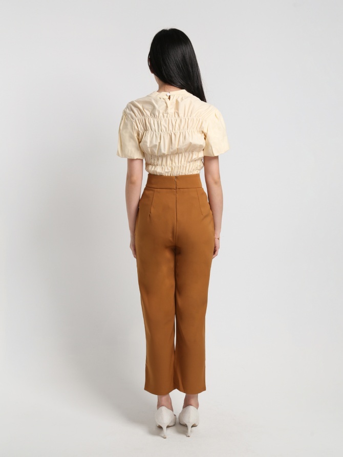 High Waist With Decorative Cd Belt Formal Long Pants 16068