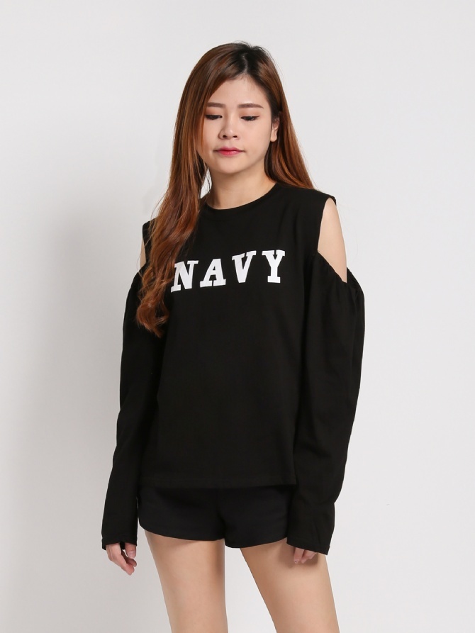 Navy Front With Shoulder Hole Top 17560